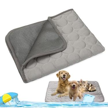 Imagem de Dog Cooling Pad, 2 Pack Pet Breathable Summer Cooling Cushion, Cat Cooling Mat & Sleeping Pad and Machine Washable, Easy to Clean Pet Bed Mat Outdoor Indoor for Car (Color : Gray, Size : L)