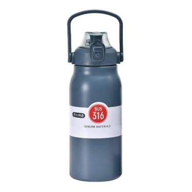 Imagem de Garrafa Térmica Grande em Aço Inox com Alça e Trava 1500ML