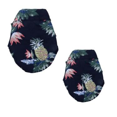 Imagem de Pokinge 2 camisetas havaianas para cães, roupas de praia, verão, floral, para animais de estimação, fantasia, para cães pequenos e grandes