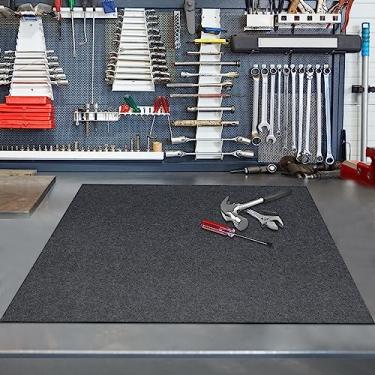 Imagem de Nyomat Tapete de derramamento de óleo, 73,66 cm x 91,44 cm, tapete de chão de garagem embaixo do carro, impermeável/durável/antiderrapante, almofada absorvente reutilizável, carvão vegetal