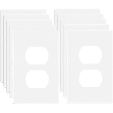 Imagem de Placa de parede duplex sem parafuso de 1 gang, tomada de interruptor único, placa frontal elétrica para interruptor de luz, interruptor inteligente, receptáculo, reguladores, tomada USB, GFCI, placa