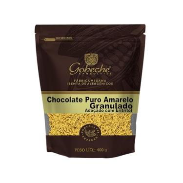 Imagem de Chocolate Puro Amarelo Cúrcuma + Maracujá Granulado Gobeche - Adoçado com Eritritol - 400g