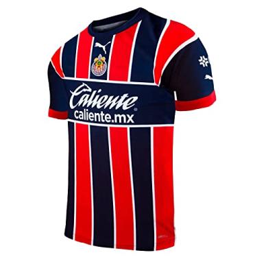 Imagem de PUMA Camiseta masculina alternativa autêntica Chivas 22/23 (as1, alfa, m, regular, regular), vermelha, azul
