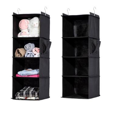 Imagem de YRCBEHFU 2 pacotes de organizador de armário suspenso, preto