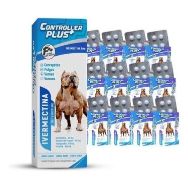 Imagem de Controller Plus - Remédio Anti Pulgas, Carrapatos, Vermes E Sarnas 48 Comp 30kg