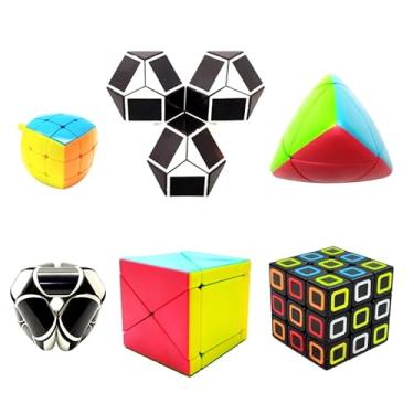 Imagem de Cubo Mágico Kit Com 6 Cubos Variados Raciocínio Lógico Na Caixa Original