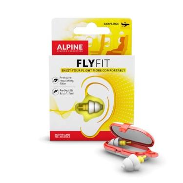Imagem de Alpine FlyFit – Tampões de ouvido para alívio de pressão e prevenção de dores de ouvido durante o voo – Essenciais de viagem de avião – Tampões de ouvido hipoalergênicos confortáveis