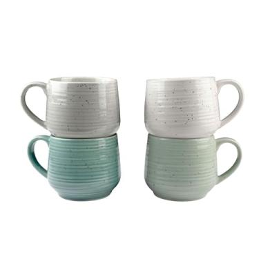 Imagem de Sango Conjunto de canecas de grés de cores sortidas Siterra Artist's Blend de 500 ml (serviço para 4)