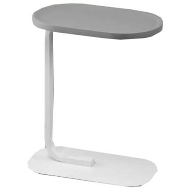 Imagem de Mesa lateral pequena, mesa C, estreita, redonda, sofá, sofá, mesa de jantar, para lanches, bebidas, mesa de destaque para sala de estar e quarto