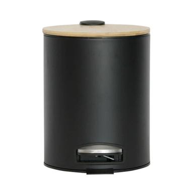 Imagem de Lixeira Pedal Bambu Preto Mimo  ALX23281