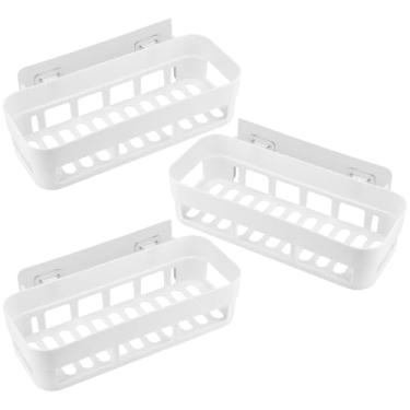 Imagem de Kit 3 Prateleira Suporte Organizador de Banheiro Cozinha Adesivo p/Azulejos Sem Furo