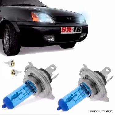 Imagem de Lampada Super Branca Farol Fiesta 00 Até 03 Efeito Xenon H4 - Tech One