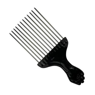 Imagem de Pente Garfo Com Dentes De Metal  Afro - PENTES DE CARBONO, pente M
