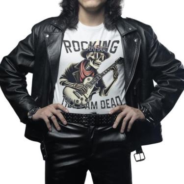 Imagem de Camiseta Masculina Camisa Manga Curta GuGi T-shirt Esqueleto Rockeiro,