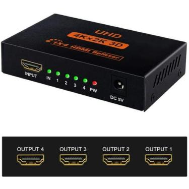 Imagem de Multiplicador Entradas Hdmi Splitter 1x4 3d Full Hd C/fonte - LF 