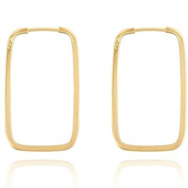 Imagem de Brinco De Argola Quadrada 2.7cm Em Ouro 18k 750 - DR Jóias