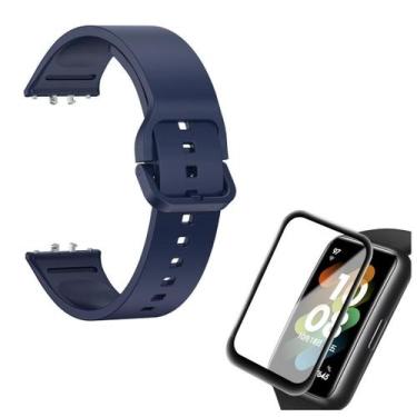 Imagem de Pulseira Silicone Para Galaxy Fit 3 + Pelicula Silicone - Tech King
