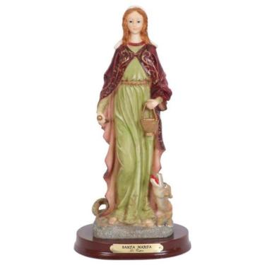 Imagem de Imagem Santa Marta Resina Importada Religiosa 21cm - Zona Livre