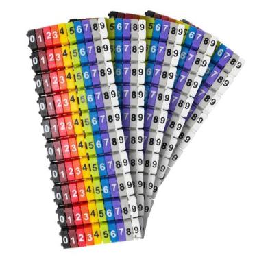 Imagem de Kit de Anilhas Numéricas para identificação de cabos UTP algarismos de