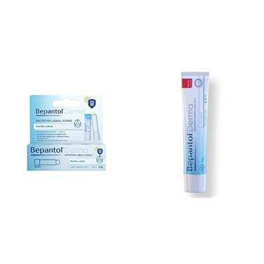Imagem de Bepantol Derma Hidratante Facial, Hidratante Corporal Toque Seco 30g + Hidratante Labial, Protetor Labial Diário FPS 50