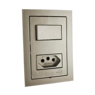 Imagem de Interruptor+Tomada 10A Dicompel Ekron Fendi EKF-30000/15