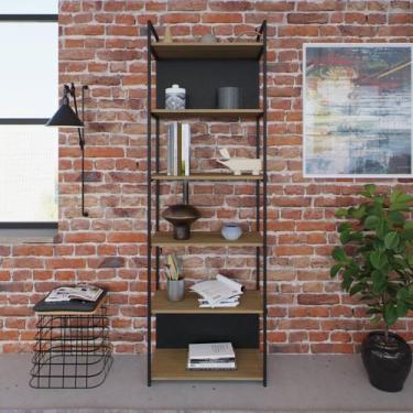 Imagem de Estante Alta com 6 Prateleiras 185x60x33cm com Fundo Yon - Metalig