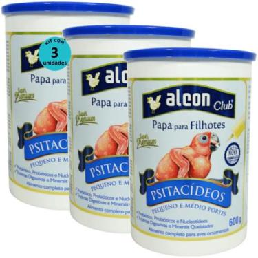 Imagem de Alcon Club Papa Para Filhotes Psitacídeos Super Premium 600g Kit Com 3