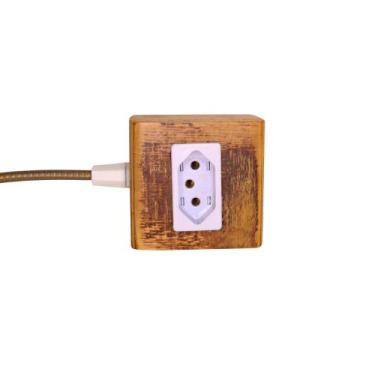 Imagem de Extensão Madeira Régua Elétrica 1 Tomada Branca - Mycena Studio