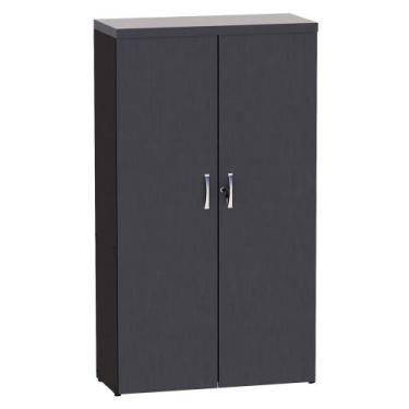 Imagem de Armario Alto 02 Portas PE 40 Pandin 1,60 M Grafito e Preto