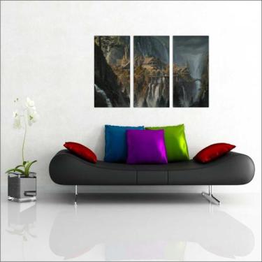 Imagem de Quadro Decorativo Senhor Dos Anéis Cinema Geek Decorações Com 3 peças 