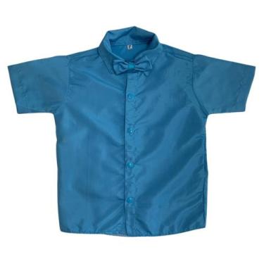 Imagem de Camisa Infantil Social Azul E Gravata - Pequenos Encantos Baby, Azul, 