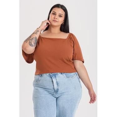 Imagem de Blusa Feminina Plus Size Decote Quadrado Mangas Godê - Serena , G9, Ca