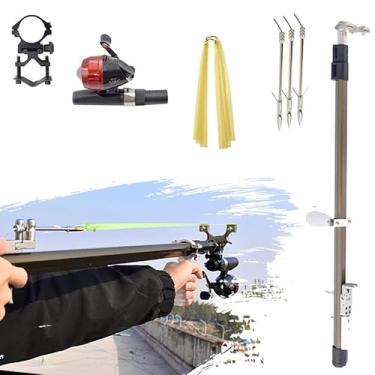 Imagem de Piaoyu Slingshot, haste longa retrátil, faixa de borracha de alta potência, estilingue para pesca ao ar livre e caça e tiro (pacote 5)