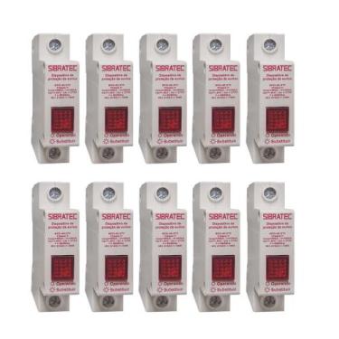 Imagem de Kit Protetor Surto DPS Anti Raio 275V 40KA - SIBRATEC, 10 Pçs