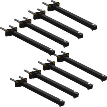 Imagem de KIT 08 Suportes Haste De Refletor Led Parede Fachada Banner Base Reta 