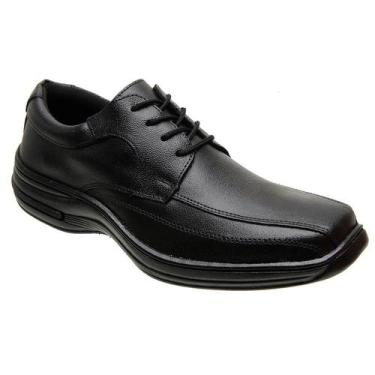 Imagem de Kit 2 Sapatos Social Ortopédico Cadarço Oxford Masculino Couro + Carte