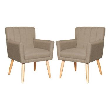 Imagem de Jogo De 2 Poltronas Camila Para Clínica Psicanálise - Linho - Sv Decor