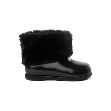 Imagem de Bota Infantil Galocha Menina com Pelo Feminino - Funfy, Preto, 20