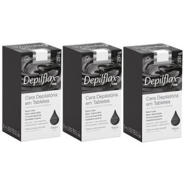 Imagem de Kit 3 Cera Quente Depilatória Depilação Profissional Negra Depilflax B