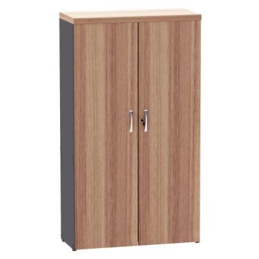 Imagem de Armario Alto 02 Portas PE 40 Pandin 1,60 M Noce Naturale e Grafito