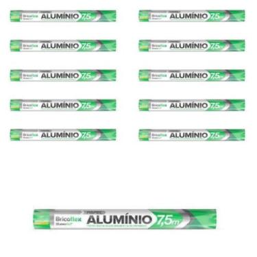 Imagem de Papel Alumínio Rolo 30cm X 7,5 metros c/10 unids - Bricoflex