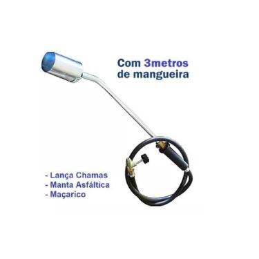 Imagem de Maçarico Lança Chamas Manta Asfáltica Curto Gás Botijão 13kg (66B1) - 