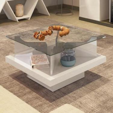Imagem de Mesa de Centro Quadrada 70cm Clear Artely, Off White