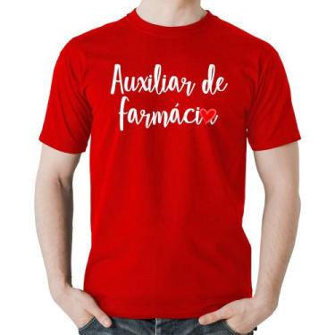 Imagem de Camiseta Algodão Auxiliar de Farmácia por Amor - Foca na Moda, Vermelh