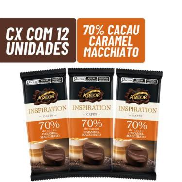 Imagem de 12x Chocolate Amargo 70% Inspiration Macchiato 80g - Arcor - Arcor 