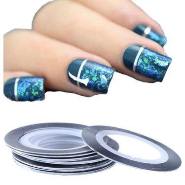 Imagem de 2x rolo Fita Decoração de unha fitilho adesivo manicure 1mm - Pes, Pra