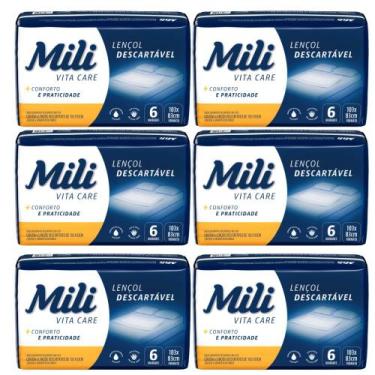 Imagem de Lençol Descartável Absorvente Mili Vita p/adulto 6 pacotes com 6 lençó