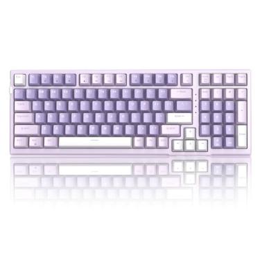 Imagem de MageGee SKY98 Teclado mecânico para jogos, 96% junta de cabo intercambiável a quente, teclado cremoso personalizado com amortecimento de som de 5 camadas, retroiluminação RGB, NKRO para Win/Mac
