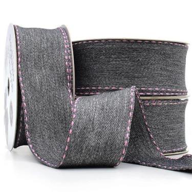 Imagem de Fita para Laços Progresso N09 Jeans Mescla com Pesponto - 38mm com 10 