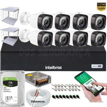 Imagem de Kit 8 Câmeras de Segurança Full Hd 1080p Dvr Intelbras 8 Canais MHDX C